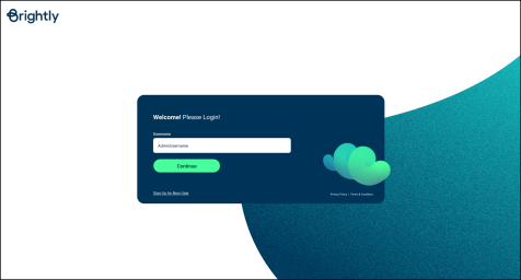 Brightly brand SSO login screen