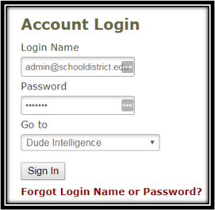 Account Login tab