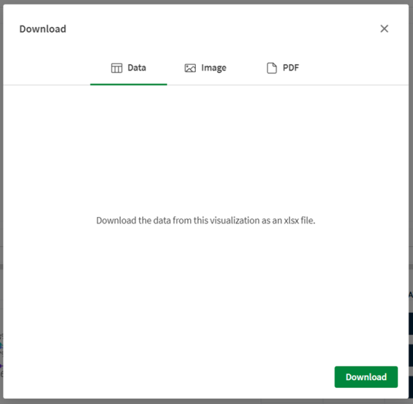 Download tab under Export section