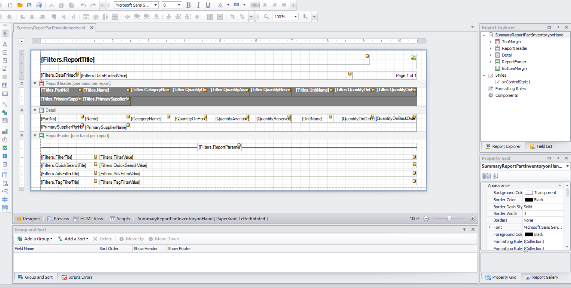 Using the Report Designer